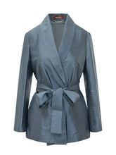 MAX MARA ELEGANTE STUDIO - Ebiacco Belted Wrap Jacket - Blue - LIDIASHOPPING® - Official Website