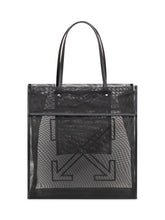 OFF-WHITE - Borsa Tote Market in Rete con Doppi Manici e Logo - Nero | Lidia Shopping | Official Website