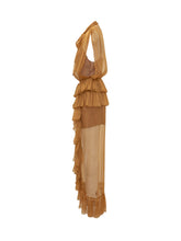 ACTUALEE - Long Dress with Ruffles and Bow - Yellow - LIDIASHOPPING® - Official Website