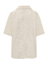 GONGDID DESIGN - Short Sleeve Shirt with Collar and Front Closure - White - LIDIASHOPPING® - Official Website