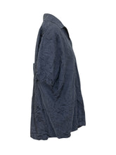 GONGDID DESIGN - Short Sleeve Shirt with Collar and Front Closure - Blue - LIDIASHOPPING® - Official Website