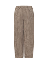 GONGDID DESIGN - Pantaloni con Vita Elasticizzata e Effetto Stropicciato - Beige - LIDIASHOPPING® - Official Website