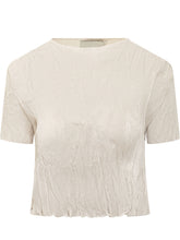 GONGDID DESIGN - Top Corto a Maniche Corte con Girocollo - Grigio | Lidia Shopping ® | Official Website