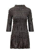 GONGDID DESIGN - Pleated Dress with High Neck and Long Sleeves - Black - LIDIASHOPPING® - Official Website