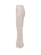 GONGDID DESIGN - Pleated Pants with Elastic Waist and Flared Hem - Pink - LIDIASHOPPING® - Official Website