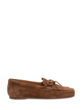 AEYDE - Jasper Cow Suede Loafers with Lace Detail - Brown - LIDIASHOPPING® - Official Website