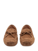 AEYDE - Jasper Cow Suede Loafers with Lace Detail - Brown - LIDIASHOPPING® - Official Website