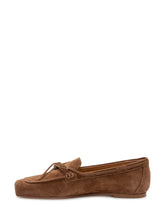 AEYDE - Jasper Cow Suede Loafers with Lace Detail - Brown - LIDIASHOPPING® - Official Website