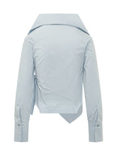 BALOSSA - Nora Shirt with Wide Collar and Wrap Closure - Blue - LIDIASHOPPING® - Official Website