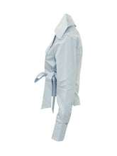 BALOSSA - Nora Shirt with Wide Collar and Wrap Closure - Blue - LIDIASHOPPING® - Official Website