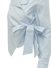 BALOSSA - Nora Shirt with Wide Collar and Wrap Closure - Blue - LIDIASHOPPING® - Official Website