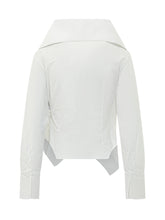 BALOSSA - Nora Shirt with Wide Collar and Wrap Closure - White - LIDIASHOPPING® - Official Website