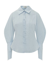BALOSSA - Lovely Shirt with Collar and Buttons and Wide Sleeves - Blue - LIDIASHOPPING® - Official Website