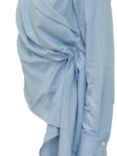 BALOSSA - Candy Shirt with Wide Collar and Asymmetric Draping - Blue - LIDIASHOPPING® - Official Website