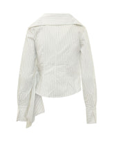 BALOSSA - Camicia Candy con Colletto Ampio e Drappeggio Asimmetrico - Bianco - LIDIASHOPPING® - Official Website