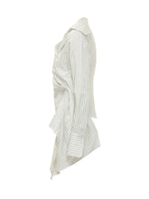 BALOSSA - Camicia Candy con Colletto Ampio e Drappeggio Asimmetrico - Bianco - LIDIASHOPPING® - Official Website