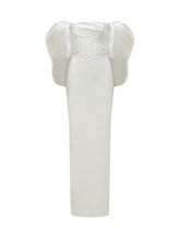 SOLACE LONDON - Flori Abito Lungo con Maniche a Palloncino - Bianco - LIDIASHOPPING® - Official Website