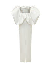 SOLACE LONDON - Flori Abito Lungo con Maniche a Palloncino - Bianco - LIDIASHOPPING® - Official Website