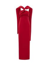SOLACE LONDON - Rona Abito Lungo con Nodo - Rosso - LIDIASHOPPING® - Official Website