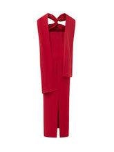 SOLACE LONDON - Rona Abito Lungo con Nodo - Rosso - LIDIASHOPPING® - Official Website