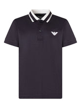 EMPORIO ARMANI BOY - Polo With Contrast Collar - Blue - LIDIASHOPPING® - Official Website