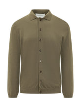 AMARANTO - Buttoned Cardigan with Shirt Collar - Green - LIDIASHOPPING® - Official Website