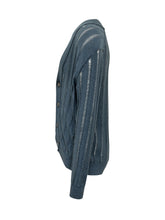 AMARANTO - Knit Buttoned Cardigan - Blue - LIDIASHOPPING® - Official Website