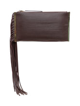 ELISABETTA FRANCHI - Pochette con Frange e Zip - Marrone - LIDIASHOPPING® - Official Website