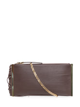 ELISABETTA FRANCHI - Pochette con Frange e Zip - Marrone - LIDIASHOPPING® - Official Website