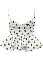 FIORUCCI - Peplum Top with Straps with Polka Dot Pattern - White - LIDIASHOPPING® - Official Website