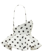 FIORUCCI - Peplum Top with Straps with Polka Dot Pattern - White - LIDIASHOPPING® - Official Website