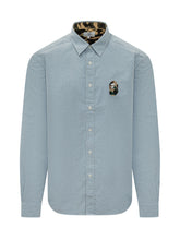 BAPE - Shirt with Buttons and Embroidered Logo - Blue - LIDIASHOPPING® - Official Website