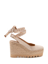 STELLA MCCARTNEY - Wedge Shoe Gaia Slingback with Ankle Laces and Toothed Sole - Beige - LIDIASHOPPING® - Official Website