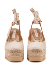 STELLA MCCARTNEY - Wedge Shoe Gaia Slingback with Ankle Laces and Toothed Sole - Beige - LIDIASHOPPING® - Official Website