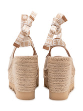 STELLA MCCARTNEY - Wedge Shoe Gaia Slingback with Ankle Laces and Toothed Sole - Beige - LIDIASHOPPING® - Official Website