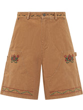 FOUND - Embroidered Floral Shorts - Brown - LIDIASHOPPING® - Official Website