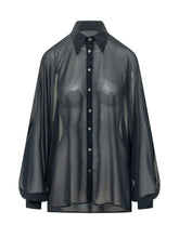 LA FEMME - Camicia Trasparente con Bottoni - Blu - LIDIASHOPPING® - Official Website