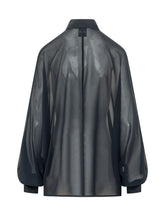 LA FEMME - Camicia Trasparente con Bottoni - Blu - LIDIASHOPPING® - Official Website