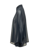 LA FEMME - Camicia Trasparente con Bottoni - Blu - LIDIASHOPPING® - Official Website