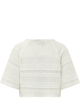 WEEKEND by MAX MARA - Short Sleeve Openwork Knit Top - White - LIDIASHOPPING® - Official Website