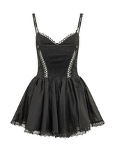 CHARO RUIZ IBIZA - Gardenia Short Dress with Embroidery - Black | Lidia Shopping ® | Official Website