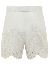 CHARO RUIZ IBIZA - Dune Shorts with Broderie Details - White - LIDIASHOPPING® - Official Website