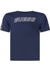 GUESS KIDS - T-shirt with Front Logo - Blue - LIDIASHOPPING® - Official Website