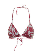 SUNDEK - Top Bikini Jennifer a Triangolo con Laccetti e Stampa - Rosso - LIDIASHOPPING® - Official Website