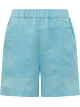 SUNDEK - Shorts with Elastic Waist and Patch Pockets - Blue - LIDIASHOPPING® - Official Website