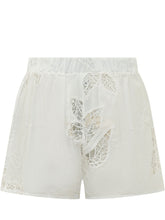 SUNDEK - Shorts with Floral Embroidery - White - LIDIASHOPPING® - Official Website