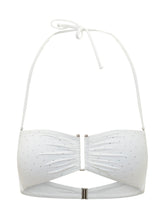 SUNDEK - Top Bikini Bandeau con Allacciatura al Collo e Chiusura Frontale - Bianco - LIDIASHOPPING® - Official Website