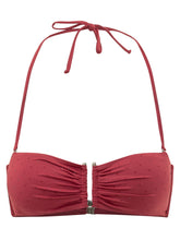 SUNDEK - Top Bikini Bandeau con Allacciatura al Collo e Chiusura Frontale - Rosso - LIDIASHOPPING® - Official Website