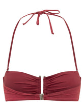 SUNDEK - Top Bikini Bandeau con Allacciatura al Collo e Chiusura Frontale - Rosso - LIDIASHOPPING® - Official Website