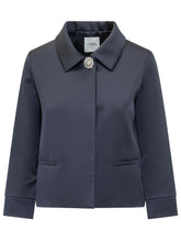 LA FEMME - Giacca con Colletto e Chiusura Gioiello - Blu - LIDIASHOPPING® - Official Website